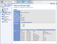 LEO Share Screen Shot - Database entry detail page