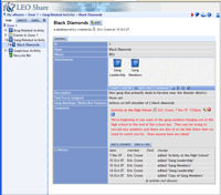LEO Share Screen Shot - Database Entry Comments Area